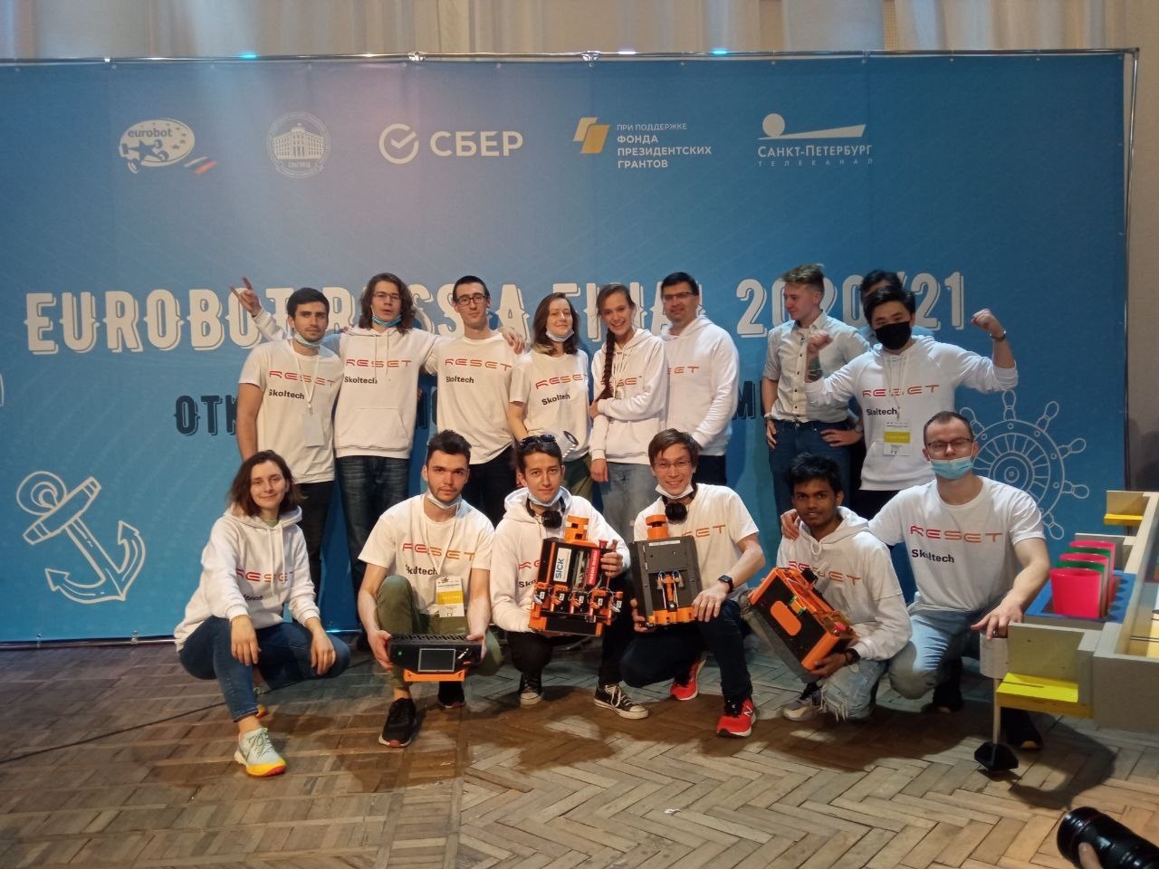 Skoltech Eurobot Reset team at a robotics competition